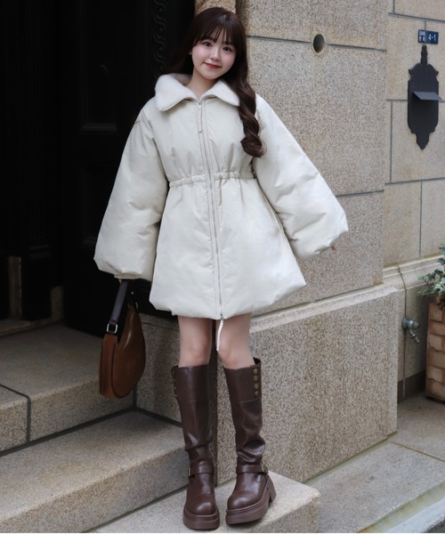 3wayドロスト中綿ダウンコート / スタンドカラー（ダウンジャケット