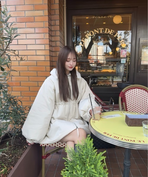 3wayドロスト中綿ダウンコート / スタンドカラー（ダウンジャケット