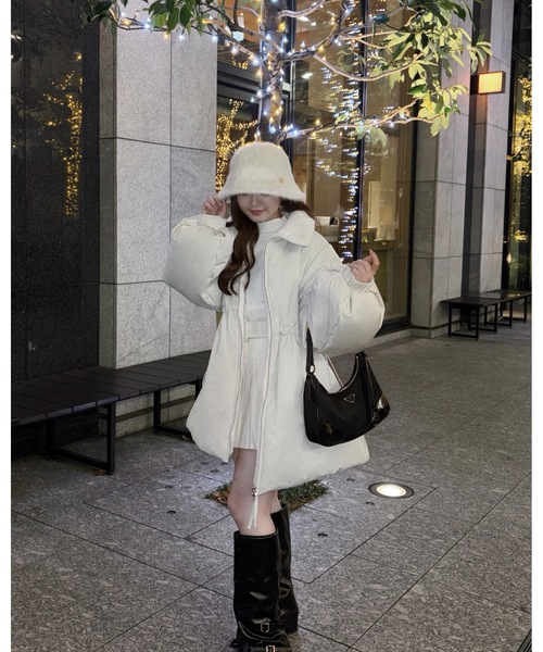 3wayドロスト中綿ダウンコート / スタンドカラー（ダウンジャケット