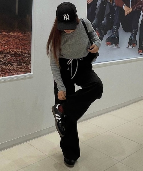 SHEPP（シープ）の「《新色追加》【お気に入り数2.7万人突破!】サイズ展開あり！ラフに穿けるイージーパンツ仕様で快適♪レイヤード ダブルウエスト イージースラックス / ピンストライプ 無地（スラックス・レディース・ネイビー/グレー/ブラック/グレー系その他/ブラウン/ブラック系その他・S/L/M）」の21枚目の写真