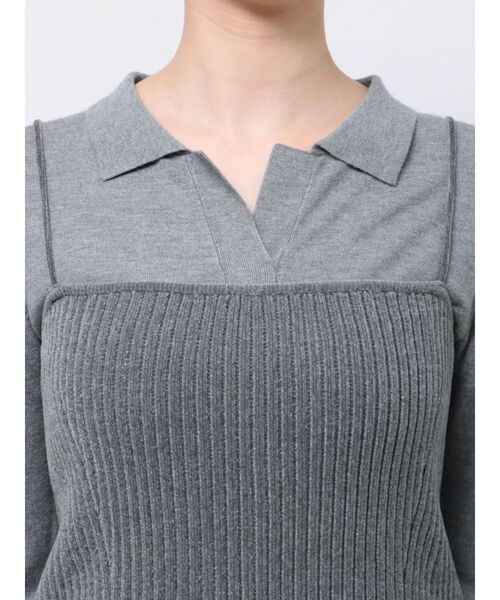 LAGUNAMOON（ラグナムーン）の「ベロアライクレイヤードニットワンピース（ワンピース・レディース・ブラック/グレー・MEDIUM/SMALL）」の13枚目の写真