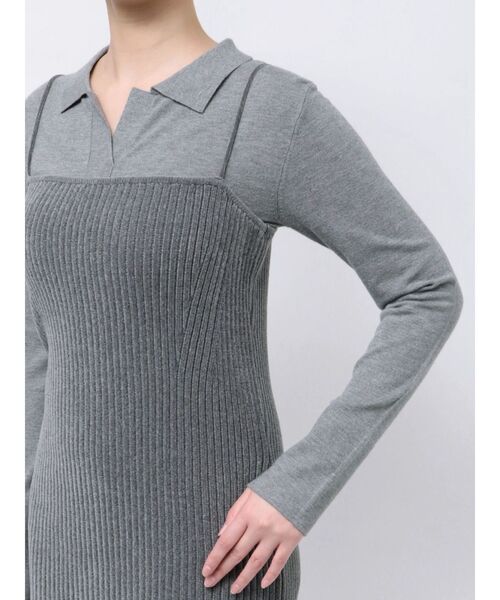 LAGUNAMOON（ラグナムーン）の「ベロアライクレイヤードニットワンピース（ワンピース・レディース・ブラック/グレー・MEDIUM/SMALL）」の14枚目の写真