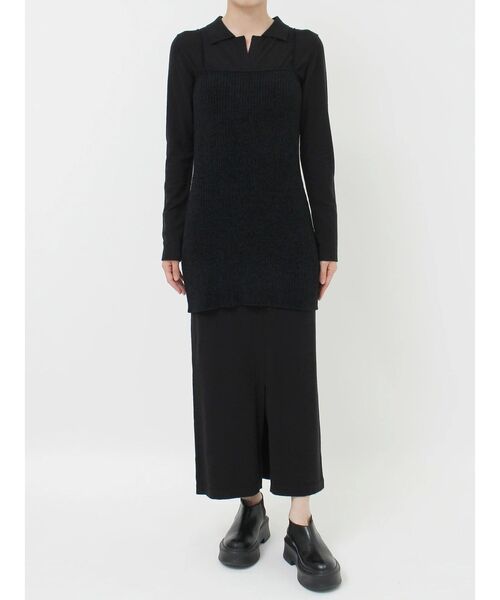 LAGUNAMOON（ラグナムーン）の「ベロアライクレイヤードニットワンピース（ワンピース・レディース・ブラック/グレー・MEDIUM/SMALL）」の22枚目の写真