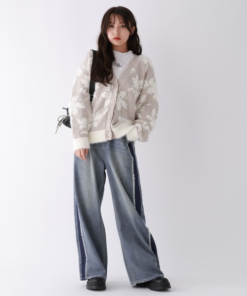 repipi armario（レピピ アルマリオ）の「【吸湿発熱】テレコプチハイメロウトップス（Tシャツ/カットソー・キッズ・ホワイト/ピンク/ホワイト系その他/ブラック系その他/ブラック・SMALL/LARGE/MEDIUM）」の9枚目の写真