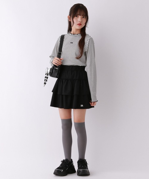 repipi armario（レピピ アルマリオ）の「【吸湿発熱】テレコプチハイメロウトップス（Tシャツ/カットソー・キッズ・ホワイト/ピンク/ホワイト系その他/ブラック系その他/ブラック・SMALL/LARGE/MEDIUM）」の10枚目の写真