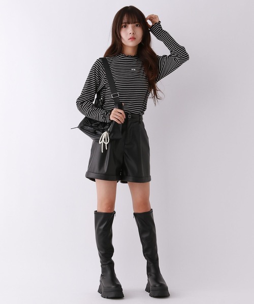 repipi armario（レピピ アルマリオ）の「【吸湿発熱】テレコプチハイメロウトップス（Tシャツ/カットソー・キッズ・ホワイト/ピンク/ホワイト系その他/ブラック系その他/ブラック・SMALL/LARGE/MEDIUM）」の11枚目の写真