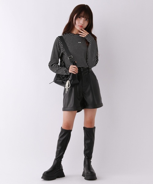 repipi armario（レピピ アルマリオ）の「【吸湿発熱】テレコプチハイメロウトップス（Tシャツ/カットソー・キッズ・ホワイト/ピンク/ホワイト系その他/ブラック系その他/ブラック・SMALL/LARGE/MEDIUM）」の12枚目の写真