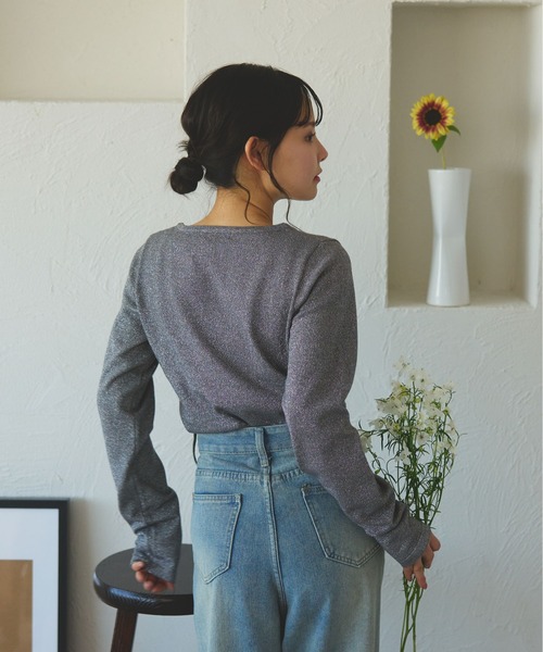 fupel(フぺル)の「glitter rib knit ensemble /ラメリブニットアンサンブル(アンサンブル・レディース・ピンク/アイボリー/グレー・FREE)」の9枚目の写真