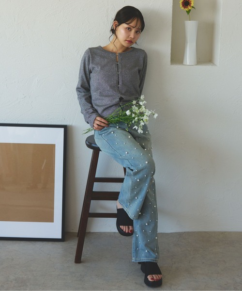 fupel(フぺル)の「glitter rib knit ensemble /ラメリブニットアンサンブル(アンサンブル・レディース・ピンク/アイボリー/グレー・FREE)」の11枚目の写真