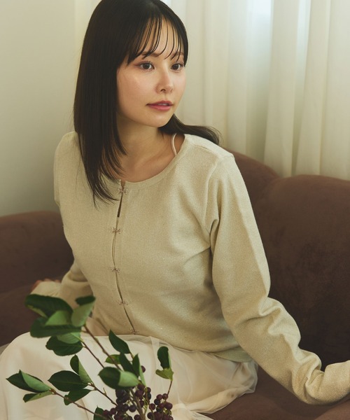 セール】glitter rib knit ensemble /ラメリブニット