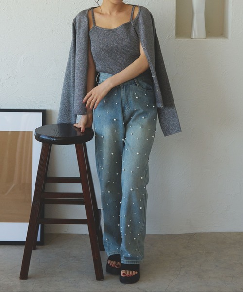 fupel(フぺル)の「glitter rib knit ensemble /ラメリブニットアンサンブル(アンサンブル・レディース・ピンク/アイボリー/グレー・FREE)」の16枚目の写真