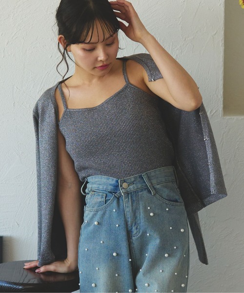 fupel(フぺル)の「glitter rib knit ensemble /ラメリブニットアンサンブル(アンサンブル・レディース・ピンク/アイボリー/グレー・FREE)」の15枚目の写真