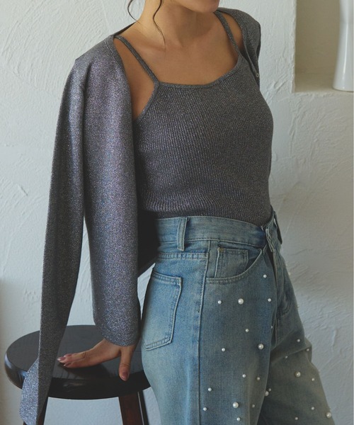 fupel(フぺル)の「glitter rib knit ensemble /ラメリブニットアンサンブル(アンサンブル・レディース・ピンク/アイボリー/グレー・FREE)」の12枚目の写真