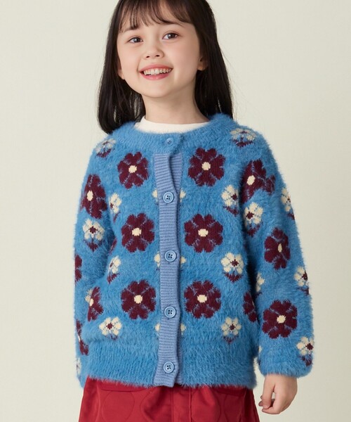 BEAMS mini（ビームスミニ）の「フラワー シャギー カーディガン 2024FW（90～150cm）（カーディガン/ボレロ・キッズ・イエロー/ライトブルー・90/100/110/120/130/140/150）」の11枚目の写真