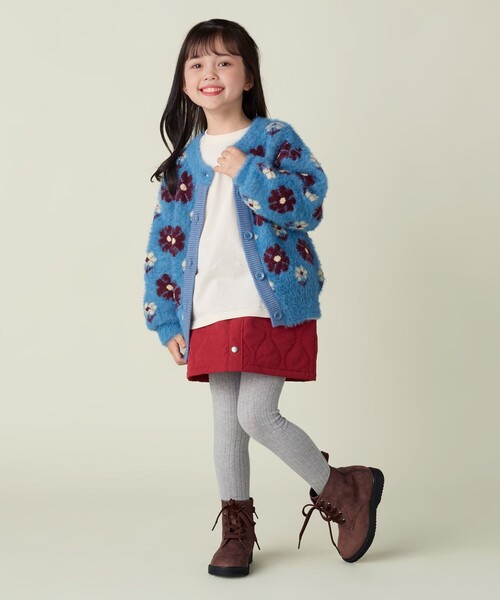 BEAMS mini（ビームスミニ）の「フラワー シャギー カーディガン 2024FW（90～150cm）（カーディガン/ボレロ・キッズ・イエロー/ライトブルー・90/100/110/120/130/140/150）」の16枚目の写真