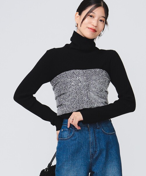 B:MING by BEAMS(ビーミングバイビームス)の「スパンコール ビスチェ(ベスト・レディース・ブラック/シルバー・ONE SIZE)」の2枚目の写真