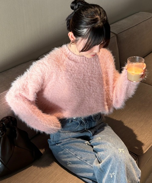  XUE GAO スノーシュエガオ ニット・セーター M ピンク 【古着】【中古】【送料無料】 SNOW XUE GAO スノーシュエガオ ニット・セーター M ピンク 【古着