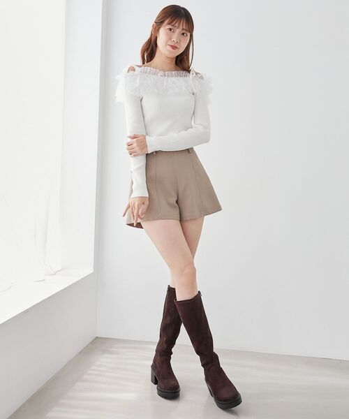 MAJESTIC LEGON（マジェスティックレゴン）の「ベルト付きショートパンツ（その他パンツ・レディース・ベージュ/ブラック/サンドベージュ/ブラウン系その他2/グレー系その他・MEDIUM）」の6枚目の写真