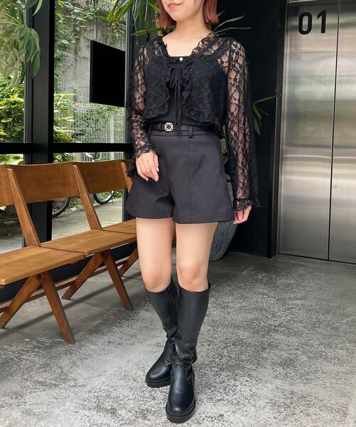 MAJESTIC LEGON（マジェスティックレゴン）の「ベルト付きショートパンツ（その他パンツ・レディース・ベージュ/ブラック/サンドベージュ/ブラウン系その他2/グレー系その他・MEDIUM）」の18枚目の写真