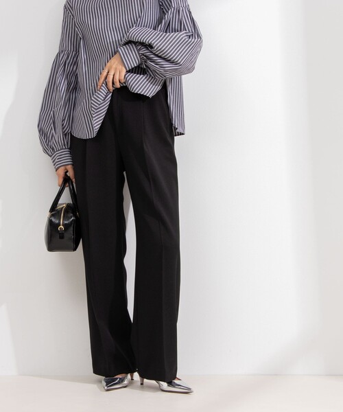 NOLLEY’S（ノーリーズ）の「ウォッシャブルウール調イージーワイドパンツ（その他パンツ・レディース・ブラック/オフホワイト/ブラウン/ライトグレー・34/36/38/40）」の3枚目の写真