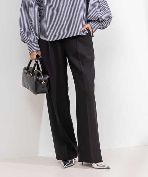 NOLLEY’S（ノーリーズ）の「ウォッシャブルウール調イージーワイドパンツ（その他パンツ・レディース・ブラック/オフホワイト/ブラウン/ライトグレー・34/36/38/40）」の6枚目の写真