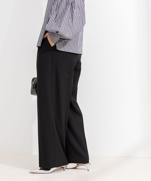 NOLLEY’S（ノーリーズ）の「ウォッシャブルウール調イージーワイドパンツ（その他パンツ・レディース・ブラック/オフホワイト/ブラウン/ライトグレー・34/36/38/40）」の7枚目の写真