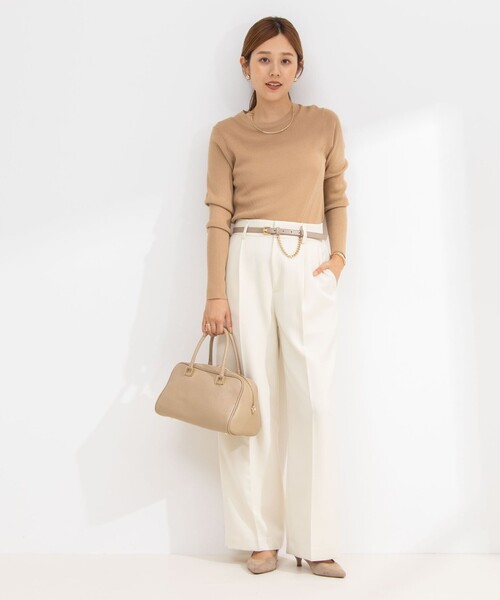 NOLLEY’S（ノーリーズ）の「ウォッシャブルウール調イージーワイドパンツ（その他パンツ・レディース・ブラック/オフホワイト/ブラウン/ライトグレー・34/36/38/40）」の10枚目の写真