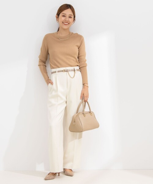 NOLLEY’S（ノーリーズ）の「ウォッシャブルウール調イージーワイドパンツ（その他パンツ・レディース・ブラック/オフホワイト/ブラウン/ライトグレー・34/36/38/40）」の11枚目の写真