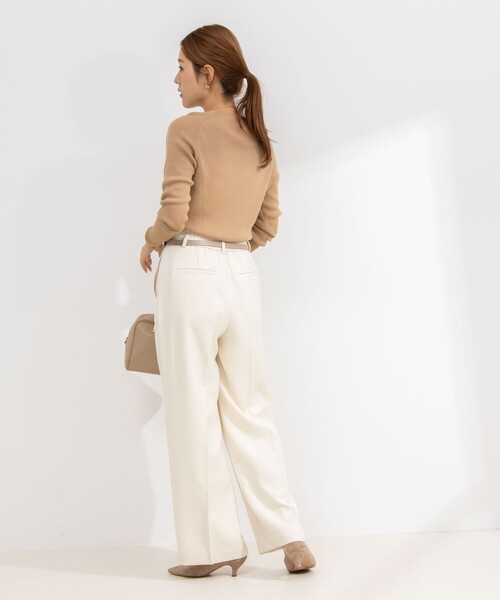 NOLLEY’S（ノーリーズ）の「ウォッシャブルウール調イージーワイドパンツ（その他パンツ・レディース・ブラック/オフホワイト/ブラウン/ライトグレー・34/36/38/40）」の14枚目の写真