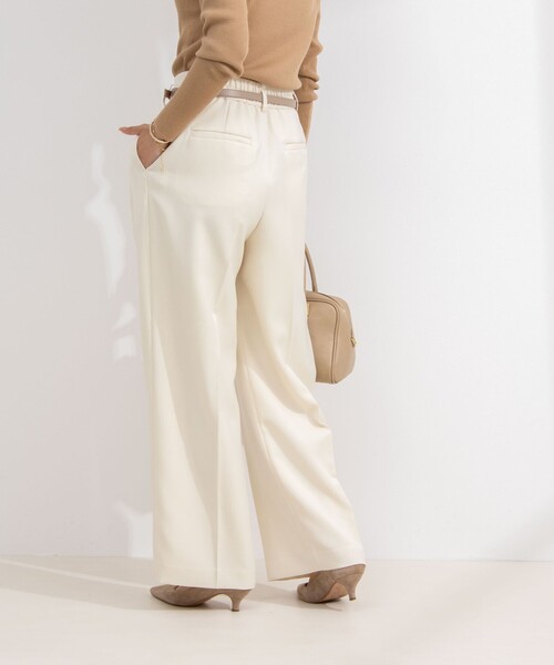 NOLLEY’S（ノーリーズ）の「ウォッシャブルウール調イージーワイドパンツ（その他パンツ・レディース・ブラック/オフホワイト/ブラウン/ライトグレー・34/36/38/40）」の15枚目の写真