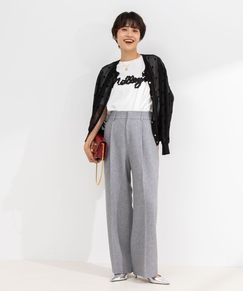 NOLLEY’S（ノーリーズ）の「ウォッシャブルウール調イージーワイドパンツ（その他パンツ・レディース・ブラック/オフホワイト/ブラウン/ライトグレー・34/36/38/40）」の19枚目の写真