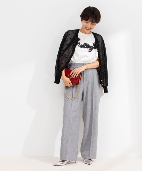 NOLLEY’S（ノーリーズ）の「ウォッシャブルウール調イージーワイドパンツ（その他パンツ・レディース・ブラック/オフホワイト/ブラウン/ライトグレー・34/36/38/40）」の20枚目の写真