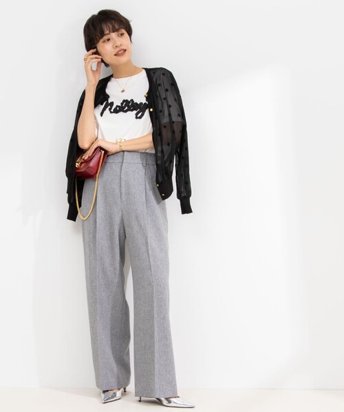 NOLLEY’S（ノーリーズ）の「ウォッシャブルウール調イージーワイドパンツ（その他パンツ・レディース・ブラック/オフホワイト/ブラウン/ライトグレー・34/36/38/40）」の21枚目の写真