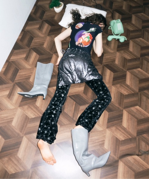 musubore(ムスボレ)の「velours leggings PT / ベロアフレアパンツ(その他パンツ・レディース・ブラック・0/1)」の15枚目の写真