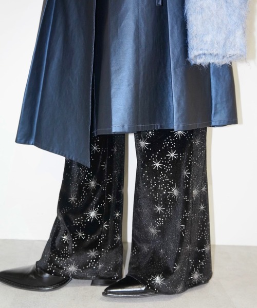 musubore パンツ velours leggings PT / ベロアフレアパンツ