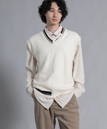 aimoha(ACn)aimoha men Varsity Vibe Knit Vest(xXg)