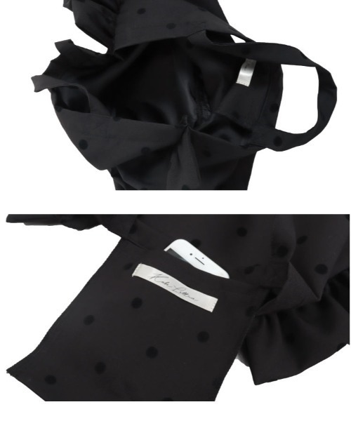 KOBE LETTUCE（コウベレタス）の「選べる2タイプ ドット柄フリルトートバッグ（トートバッグ・レディース・アイボリー系/ブラック系/クリーム/ブラック・B/A）」の11枚目の写真