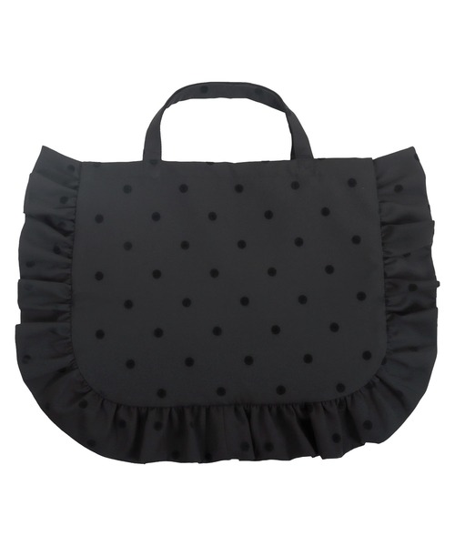 KOBE LETTUCE（コウベレタス）の「選べる2タイプ ドット柄フリルトートバッグ（トートバッグ・レディース・アイボリー系/ブラック系/クリーム/ブラック・B/A）」の8枚目の写真