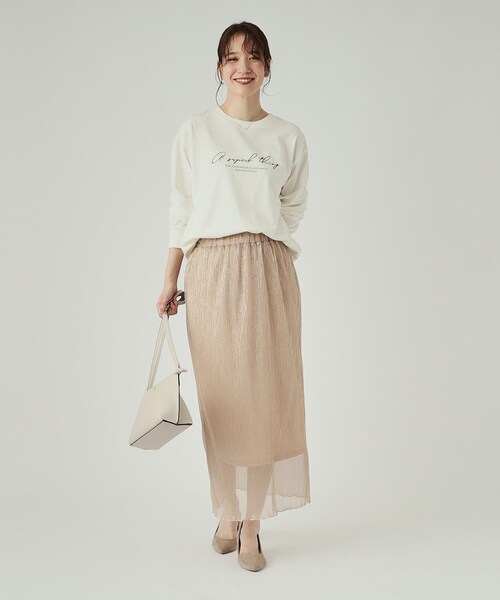 SHOO・LA・RUE（シューラルー）の「◆【洗える】プリントロングスリーブTシャツ（Tシャツ/カットソー・レディース・ブラウン系3/ブラック/ホワイト系1/イエロー系9/モスグリーン系2/グレー系その他2/ホワイト/アイボリー系1・02/03/04）」の22枚目の写真