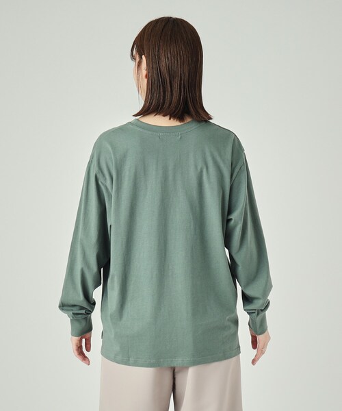 SHOO・LA・RUE（シューラルー）の「◆【洗える】プリントロングスリーブTシャツ（Tシャツ/カットソー・レディース・ブラウン系3/ブラック/ホワイト系1/イエロー系9/モスグリーン系2/グレー系その他2/ホワイト/アイボリー系1・02/03/04）」の13枚目の写真