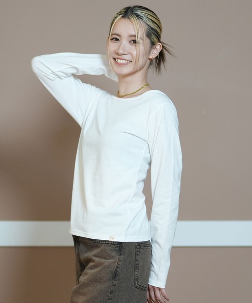 ムラサキスポーツ（ムラサキスポーツ）の「RIKKA FEMME/リッカファム ロンT ボートネック RF24FW30（Tシャツ/カットソー・レディース・ブラック/ホワイト・M/L/S/M）」の5枚目の写真