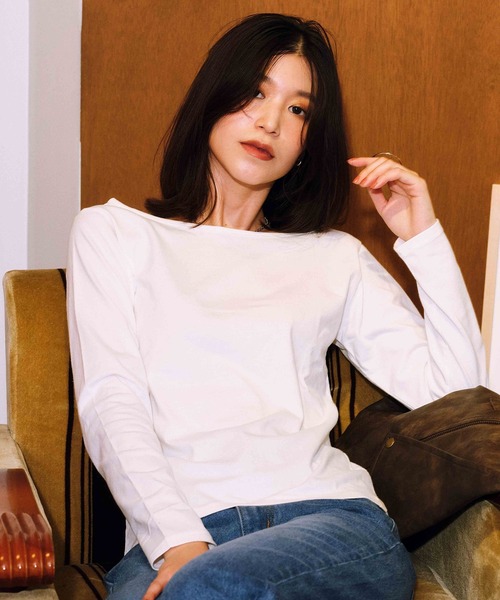 ムラサキスポーツ（ムラサキスポーツ）の「RIKKA FEMME/リッカファム ロンT ボートネック RF24FW30（Tシャツ/カットソー・レディース・ブラック/ホワイト・M/L/S/M）」の17枚目の写真