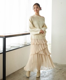 mysty woman | アシメケシプリーツスカート 152013(スカート)