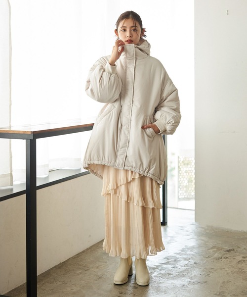 mysty woman（ミスティウーマン）の「アシメケシプリーツスカート 152013（スカート・レディース・ベージュ系その他/アイボリー/ブラック・FREE）」の6枚目の写真