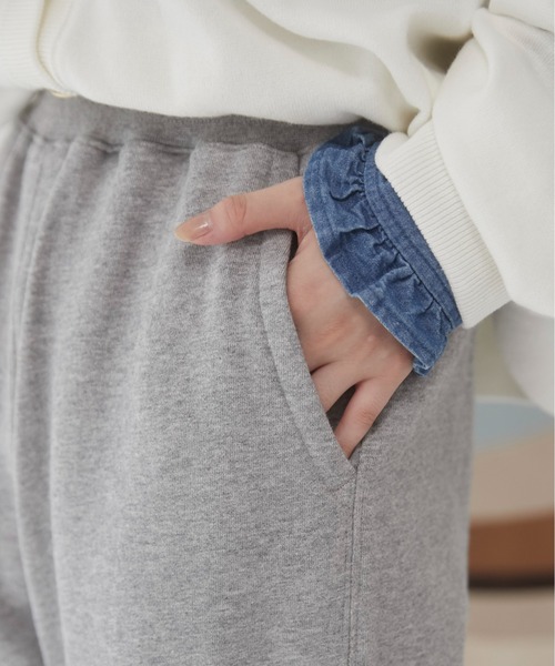 ANGIE（アンジー）の「【セットアップ対応】ワイドスウェットパンツ（スウェットパンツ・レディース・スミクロ/杢グレー/アイボリー・FREE）」の15枚目の写真