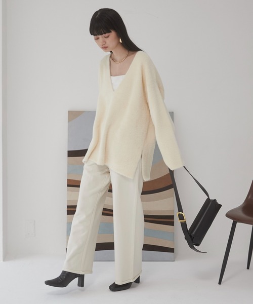 ANGIE（アンジー）の「【セットアップ対応】ワイドスウェットパンツ（スウェットパンツ・レディース・スミクロ/杢グレー/アイボリー・FREE）」の11枚目の写真