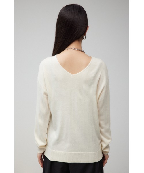 セール】ヌーディー2WAYVネックニットトップス（Tシャツ/カットソー