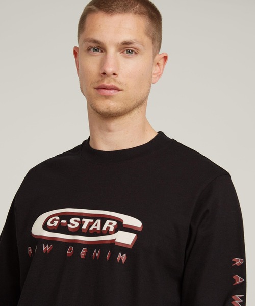 送料込★G-Star★Old Skool Logo Tシャツ セール】OLD SKOOL LOGO T-SHIRT/クラシックロゴロングスリーブT