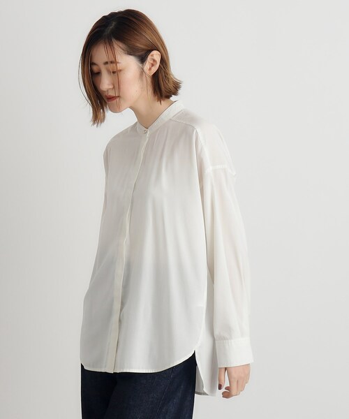 grove（グローブ）の「◆TRやわらかとろみシャツ（シャツ/ブラウス・レディース・ストライプ/オフホワイト/スミクロ・05/04/03/02/01）」の8枚目の写真