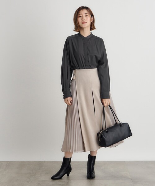 grove（グローブ）の「◆TRやわらかとろみシャツ（シャツ/ブラウス・レディース・ストライプ/オフホワイト/スミクロ・05/04/03/02/01）」の14枚目の写真